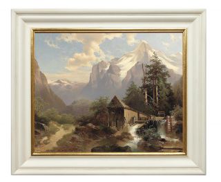 Йозеф Тома II 1868г. "Горный пейзаж с мельницей" 