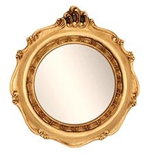 Зеркало в золотой раме из натурального дерева
