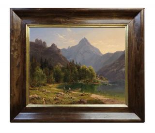 Людвиг Халауска "Альпийский пейзаж" 1853г.