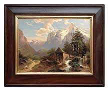 Йозеф Тома II 1868г. "Горный пейзаж с мельницей"