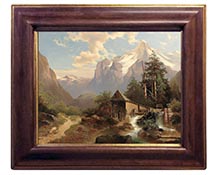 Йозеф Тома II 1868г. "Горный пейзаж с мельницей"