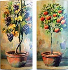 Панно «Виноград и яблоня»